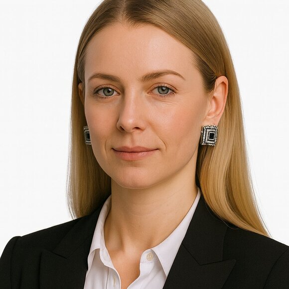 NEW - Clip On Square Earrings - Picture 1 of 3